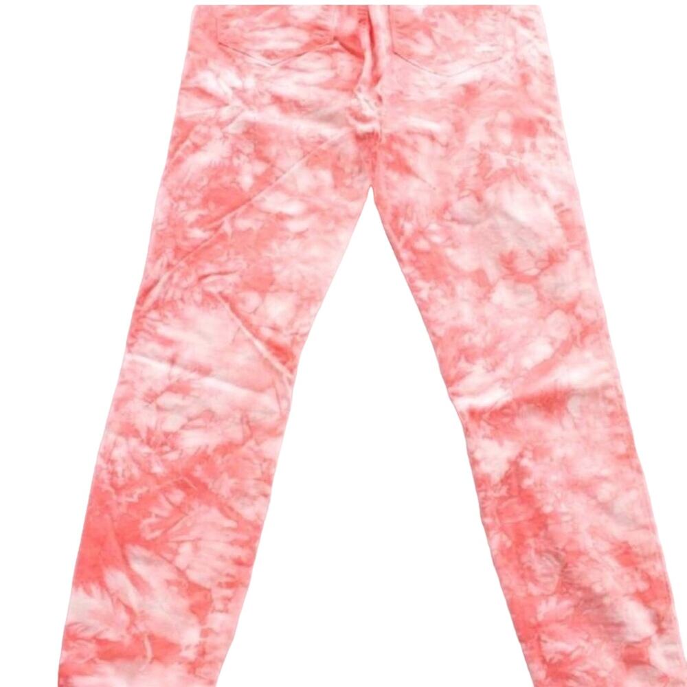 NEW J BRAND White Twisted Coral Tie Dye Watercolor Print Mid Skinny Jeans 29 - Picture 3 of 7
